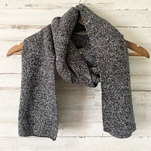 NWOT Marled Knit Scarf Black White & Gray